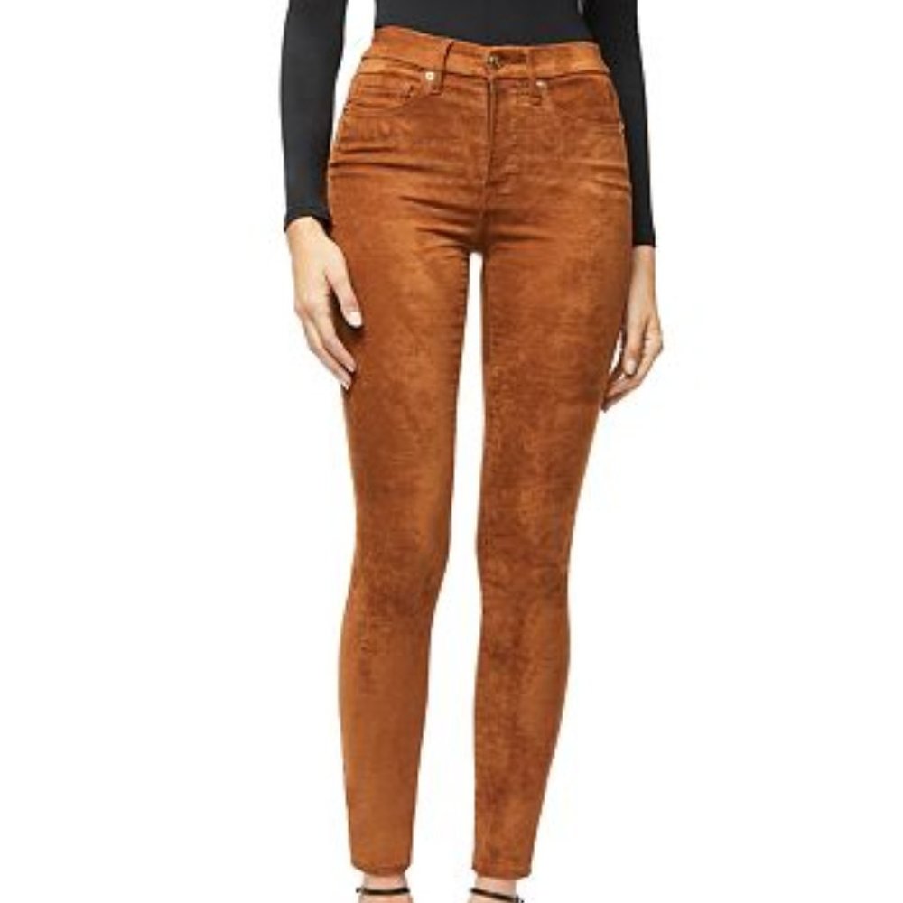Good American - Good Waist Suede Line Pants NWT